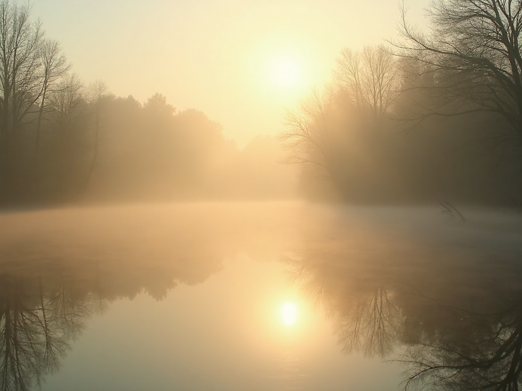 Still pond at dawn with mist rising — I Was My Own First Client
